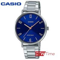 ราคา CASIO Standard นาฬิกาข้อมือผู้หญิง สายสแตนเลส รุ่น LTP VT01D 2B2UDF หน้าปัดสีน้ำเงินตัวเลข (11167257575)