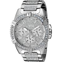 ราคา Guess 48MM Crystal Embellished Watch Silver Tone (16984269256)