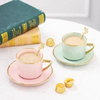 ราคา ชุดแก้วกาแฟพร้อมจานรอง แก้วกาแฟ แก้วชา แก้วเซรามิก มี4สีให้เลือก สีฟ้า สีส้ม สีเหลือง สีขาว (18653335526)