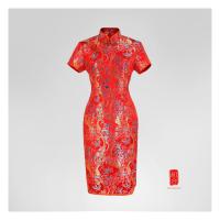 ราคา กี่เพ้าสั้นสีแดงลายปลาทอง (15386557253)