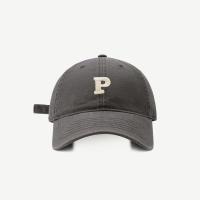 ราคา หมวกเบสบอลสไตล์เกาหลี Pหมวกผ้าฝ้ายฟอกลายตัวอักษร (14360121624)