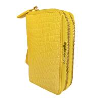 ราคา กระเป๋าสตางค์หนังจระเข้แท้ผู้หญิงใบสั้น สไตล์ 2ซิป มีสายคล้องแขน เลือกสีได้ ใส่ธนบัตร เหรียญหนังแท้ 100 (12554405604)