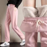 ราคา กางเกงขนแกะบุขนกำมะหยี่หนาพิเศษแบบใหม่ฤดูหนาวปี2023กางเกงลำลองแมทช์ลุคง่ายสไตล์เกาหลีสำหรับนักเรียนหญิงกางเกงวอร์มกีฬาสีชมพู (16744111416)