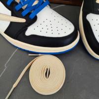 ราคา Saclan เชือกผูกรองเท้า AirJordan 1 Low Lightning Barb Shoelace Nike Co Branded Fujiwara Hiroshi Original White Blue Black Wax Belt (19898852838)