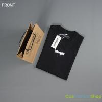 ราคา เสื้อยืดผู้ชายนำเข้าของ Wrangler USA เสื้อยืดนำเข้าสีดำ Arian ด้านหน้าด้านหลัง (20607910845)