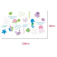 ราคา Cartoon Underwater World Ocean Fish Wall Stickers Bathroom Baby Bathroom Swimming Pool Wall Decoration 3D Acrylic Wall Stickers (14109182582)