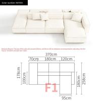 ราคา Bunise โซฟาผ้า U shape โซฟาตัวแอลใหญ่ Frosted Cloth ห้องนั่งเล่น โซฟาโมดูลาร์ 400 x 260 x 63 ซม BU05 (20032572517)