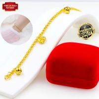 ราคา สร้อยข้อมือทอง สร้อยข้อมือทองไม่ลอก เครื่องประดับ ทองเหมือนแท้ ลายห่วงคู่ห้อยหัวใจกระดิ่ง หนัก 2สลึง ยาว 9นิ้ว ทองโคลนนิ่ (17447680232)