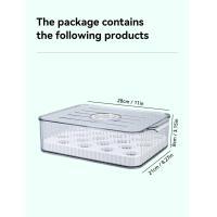 ราคา คุ้มค่าที่จะซื้อกล่องพลาสติกเก็บไข่ไข่ในตู้เย็นพร้อมช่องแบ่งช่องกล่องใสไข่พลาสติกใสสำหรับห้องครัว (20879561660)