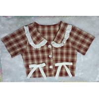 ราคา เสื้อแฟชั่น ลายสก็อต คอบัวแต่งโบว์น่ารัก (15117266672)