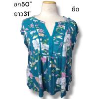ราคา เสื้อลายดอก เสื้อสาวอวบมือสอง เสื้อลายดอก ระบุไซส์ตามรูป (20597728576)