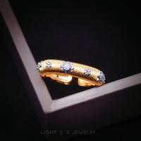 ราคา LIGHT Z ยุโรปและอเมริกาย้อนยุคอิตาลีแปรงกาแล็กซี่สองสีชุบทองแหวนทองแกะสลักเพชรสำหรับผู้หญิง (16116761502)
