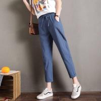 ราคา กางเกงขากระกางเกงขายาวเนื้อบางทรงตรงเอวสูงสำหรับผู้หญิงกางเกงใหม่ฤดูใบไม้ผลิและฤดูร้อนผ้าฝ้ายและผ้าลินินทรงหลวมอเนกประสงค์ (19999707445)