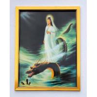 ราคา กรอบทองเรียบ พร้อมภาพเจ้าแม่กวนอิม ภาพเคลือบฟีล์มลามิเนตอย่างดี สามารถใช้ผ้า หรือสำลีชุบน้ำ เช็ดทำความสะอาดภาพได้ ขนาดรวมกรอบ16 5x21 5 นิ้ว (8237261525)