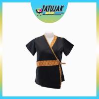 ราคา เสื้อนวดสปา ชุดสปา ชุดไทย เสื้อลายไทย เสื้อคอวี ลายไทยคาดเอว ผ้าโซล่อน (7370752464)