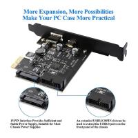 ราคา PCI E 1X to USB 3 2 Gen1 USB3 2 Type C Front Adapter Card 2 Ports Type C Type A Expansion Card Plastic Expansion Card (20697637523)