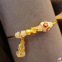 ราคา ข้อมือปี่เซียะแพนโดร่า V 2 เกลียวทองเหลือง น้ำเต้าหยกขาว น้ำหนักทอง 0 1 0 15 กรัม ทองคำแท้ 99 99 24K ยาว 15 18 cm (14835619305)
