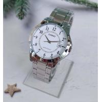 ราคา นาฬิกา Casio แท้ รุ่น MTP V004D 7B นาฬิกาผู้ชาย สายสเตนเลสสตีล หน้าปัดสีขาว ของแท้ 100 รับประกันสินค้า1 ปีเต็ม (19809412531)