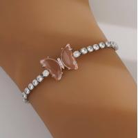 ราคา เซอร์คอนทองแดงผีเสื้อสร้อยข้อมือเทอร์คอยซ์น่ารัก1ชิ้น (19619949171)