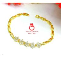 ราคา สร้อยข้อมือ B260 หนัก 2 สลึง เลสทองหน้าเพชร งานทองเคลือบแก้ว ทองไมครอน ทองสวยเลสข้อมือ (18157142582)