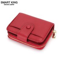 ราคา Smart King กระเป๋าสตางค์หนังวัวแท้สตรีกระเป๋าใส่เหรียญความจุขนาดใหญ่แบบเรียบง่ายคลาสสิกกระเป๋าใส่บัตรกระเป๋าคลัช (10416485101)