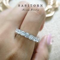 ราคา Sasitorn Jewelry แหวนเพชรแถว 7 เม็ด เพชรเกรดดีที่สุดงานเทียบเพชรแท้ สวยหรู ใส่ออกงาน ใส่สลับเพชรแท้ ให้ของขวัญ เงินแท้ชุบทองคำขาว ST089 (16989459839)
