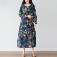 ราคา Margot ชุดเดรสผู้หญิง ชุดเดรสยาว เดรสผ้าลินิน เดรสทรงหลวม เดรสแขนยาวทรงตรง ผ้านุ่ม เนื้อดีี ใส่สบาย เดรส ชุดเดรส ชุดเดรสผู้หญิง ชุดเดรสผู้หญิงอวบ เดรสแฟชั่นสวยๆ เดรสลายดอกไม้ 050907 (14327769109)