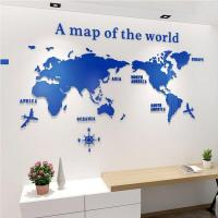 ราคา 1800มม X 1000มม 3Dสติ๊กเกอร์ติดผนังอะคริลิกตกแต่งห้องนั่งเล่นห้องนอนWorldสติกเกอร์แผนที่ (1304786752)