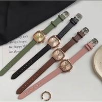 ราคา นาฬิกาข้อมือ แฟชั่น สายหนัง หน้าปัดสี่เหลี่ยม ขนาดเล็ก สไตล์เกาหลี มินิมอลน่ารักๆ รุ่น สายหนัง คละสี (20352039586)