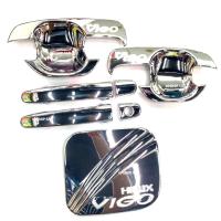 ราคา เบ้ารองมือเปิด ครอบมือจับ ครอบฝาถัง VIGO วีโก้ปี 2005 2014 2 ประตู สีโครเมี่ยม ส่งฟรี (1539278355)