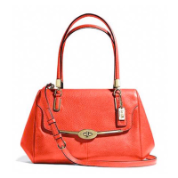 ราคา กระเป๋าถือ COACH แท้ หนังแท้ หนังนิ่ม สายหนังแท้ รุ่นหรูจาก Shop สวยหรูมาก มีสายยาว COACH 25169 MADISON MADELINE LEATHER EAST WEST SATCHEL BAG (7775926944)