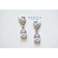 ราคา Neriza Jewelry ต่างหูเพชรประกายเทียบเท่าเพชรแท้ เครื่องประดับเพชรเจ้าสาว ต่างหูเพชรระย้า NE085 (15971737132)