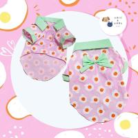 ราคา ชุดคู่หมาแมว เสื้อหมา เสื้อแมว ชุดเดรสหมาแมว ลายไข่ดาวสีชมพู (20572744369)