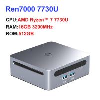 ราคา 2023 GenMachine New Mini PC Ren7000 7730U Suporte CPU AMD Ryzen7 7730U Windows 10 11 DDR4 3200MHz AMD WiFi6 NUC Max 64GB RAM (19506023455)