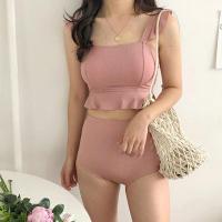 ราคา ชุดว่ายน้ำผู้หญิง ชุดว่ายน้ำบิกินี่ สตรีใหม่สองชิ้น สีสันสดใส (21213178688)