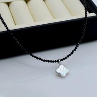 ราคา จี้ไข่มุกน้ำจืดธรรมชาติสร้อยคอคริสตัลสีดำโคลเวอร์925สร้อยคอเงินจี้ผู้หญิง (19534296508)