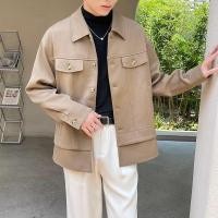 ราคา Hanlu ชุดผู้ชายเท่ๆ เสื้อลำลองแจ็คเก็ตสไตล์เกาหลีมีปกเสื้อสำหรับผู้ชายดีไซน์ให้สัมผัสเสื้อโค้ตทรงหลวม (20637561864)