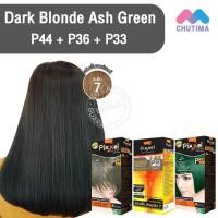 ราคา สีผมแฟชั่น เซตสีผม โลแลน พิกเซล คัลเลอร์ครีม สีบลอนด์เข้มเหลือบเขียว Lolane Pixxel Color Cream Set P44 P36 P33 Dark Blonde Ash Green (12478448280)