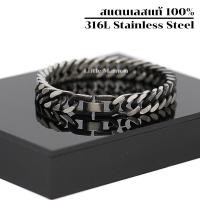 ราคา สร้อยข้อมือ เลสข้อมือ หน้ากว้าง 10 มิล สีเงินด้าน รมดำ กำไลข้อมือ ข้อมือสแตนเลส สร้อยข้อมือคู่ เครื่องประดับสแตนเลส รุ่น LM002 Grey (410191729)