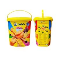 ราคา Julies Biscuit Assorties คุกกี้จูลี่ส์แบบถังหูหิ้ว รวมคุกกี้จูลี่ส์6รสชาติในถังเดียว ขนนาดถัง530กรัม ขนมนำเข้า (13792085221)