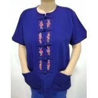 ราคา ปักลายสวย เสื้อม่อฮ่อม หม้อห้อม คอกลมกระดุมจีนผ้าฟอกอย่างดี ใส่ได้ทั้งชายและหญิง (2181414624)