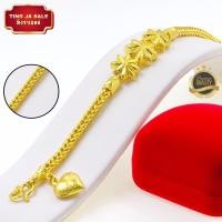 ราคา สร้อยข้อมือทอง เครื่องประดับ ทองเหมือนแท้ ลายสี่เสาคั่นดอกไม้ ห้อยหัวใจ หนัก1บาท ยาว7 5นิ้ว สร้อยข้อมือทอง ทองโคลนนิ่ง (7113220251)