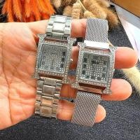 ราคา นาฬิกาข้อมือแฟชั่นผู้หญิงสายแม่เหล็กและสายเหล็กสีเงินหน้าปัดล้อมเพชรแบรนด์แท้เจนีวา สายแม่เหล็ก ปรับตามขนาดแขนได้เลยไม่ต้องตัดสายซื้อไปใส่สวยๆได้เลยค่ะ กันน้ำได้ 70 ของมีพร้อมส่ง สุ่มสายนะคะคุณลูกค้าห