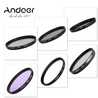 ราคา Andoer 58mm UV CPL FLD ND ND2 ND4 ND8 ชุดฟิลเตอร์ถ่ายภาพชุดอัลตราไวโอเลต Circular Polarizing Fluorescent Neutral Density Filter สำหรับ Ni Kon CA Non SO NY pentax DSLRs (555698589)