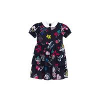 ราคา KLOSET Rose Print Layered Dress KID22 KD003 เดรสชุดเด็ก แขนตุ๊กตา คอปก กระโปรงชั้น (15223572022)