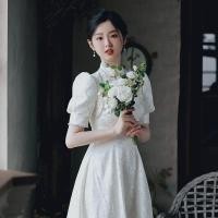 ราคา Cheongsam 2023รุ่นใหม่ชุดขนมปังปิ้งชุดหมั้นย้อนยุคคนตัวเล็กสามารถสวมใส่ได้ (20954285117)