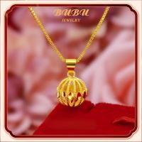 ราคา สร้อยคอทองจริง 18k อิตาลีผู้หญิงไฮเดรนเยียกลวงจี้เครื่องประดับแต่งงาน (21103001467)