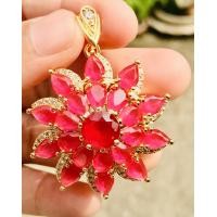 ราคา Fine sparkling gold plated ruby ทับทิมชุบทองอย่างดี (16401100894)