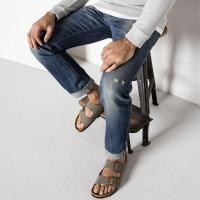 ราคา รองเท้าแตะ Birkenstock Arizona Birko Flor Nubuck หิน 1211 ผลิตในประเทศเยอรมนีแท้ 100 (16454625455)