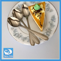 ราคา ช้อนส้อมชา ช้อนส้อมทานเค้ก ช้อนส้อมขนมหวาน ช้อนส้อมผลไม้ ยาว 14 2cm 1ชุด 3คู่ Twin Fish (1381368072)